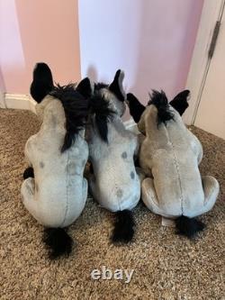 RARE 2011 Ensemble de peluches hyènes Banzaï, Shenzi et Ed authentiques Disney Store Le Roi Lion