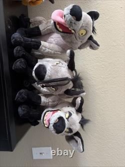 RARE 2011 Ensemble de peluches hyènes Banzai, Shenzi et Ed authentiques Disney Store Le Roi Lion
