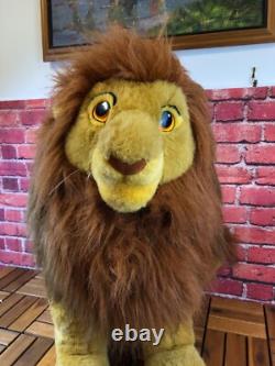 RARE DISNEY STORE LE ROI LION Grand MUFASA SIMBA Jouet en Peluche 66 cm de Haut