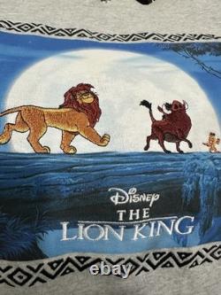 RARE Parks Disney LE ROI LION Sweat à capuche graphique brodé L