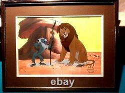 Rafiki And Simba Limited Ed. Disney Sericel From Lion King, New Mint Coa Encadré
