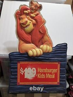 Rare 1994 Burger King Disney Lion King Affiche D'affichage