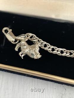 Rare Disney Le Roi Lion 925 Argent Sterling 5 Bracelet De Charme