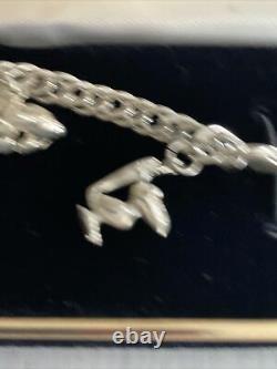 Rare Disney Le Roi Lion 925 Argent Sterling 5 Bracelet De Charme