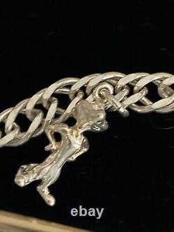 Rare Disney Le Roi Lion 925 Argent Sterling 5 Bracelet De Charme