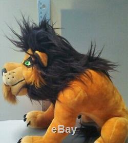 Rare! Disney Le Roi Lion Scar Peluche Poupée Animaux Hauteur 26cm Au Sujet Utilisé
