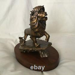 Rare Disney Le Roi Lion Simba Figure Pride King Figurine Statue En Bronze Métal