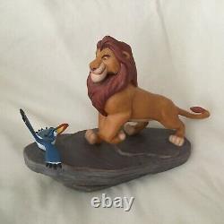 Rare Disney Lion Roi Mufasa The King & Zazu Figures Statue Figurines