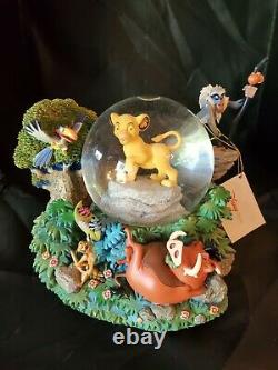 Rare Disney Store Roi Lion Et Ses Amis Snowglobe In Box Simba Rafiki Exce