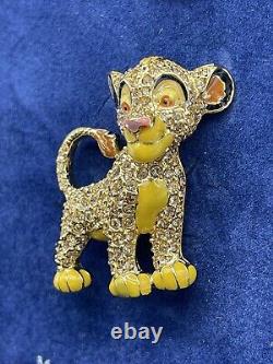 Rare Disney Swarovski Le Roi Lion Simba Broche Nouvelle