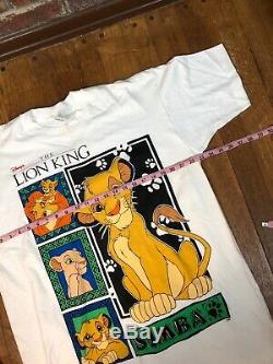 Rare Vintage Le Lion Film Roi Des Hommes De T-shirt Promo Disney Simba 90 XL