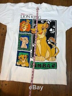Rare Vintage Le Lion Film Roi Des Hommes De T-shirt Promo Disney Simba 90 XL