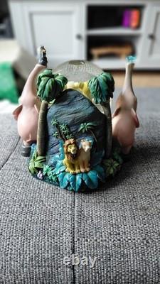 Rare boule à neige Disney Le Roi Lion Simba Pride + boîte d'origine + musique fonctionnelle