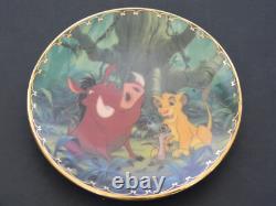 Rare ensemble de 2 mini-assiettes Braford Exchange Disney Le Roi Lion avec boîte et certificat d’authenticité