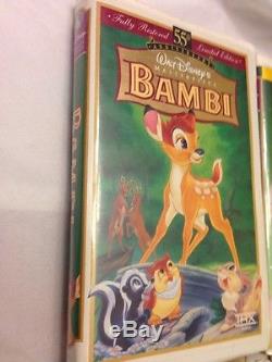 Rares Cassettes Walt Disney Vhs Films Blanche-neige Roi Lion Mulan Bambi Vente De Charité