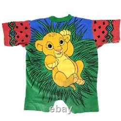 Rompers Vintage Disney Le Roi Lion Imprimé Intégral Bébé Simba Années 1990 18 Mois