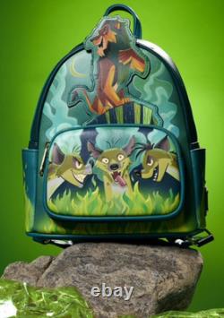 SAC À DOS GLOW EXCLUSIF LOUNGEFLY DISNEY LE ROI LION SCAR HYENES VILAIN NEUF ÉTIQUETTE
