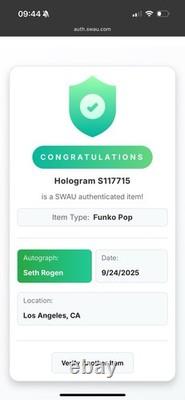 SETH ROGEN SIGNÉ Disney Le Roi Lion Pumba Funko POP Avec Boîtier Acrylique