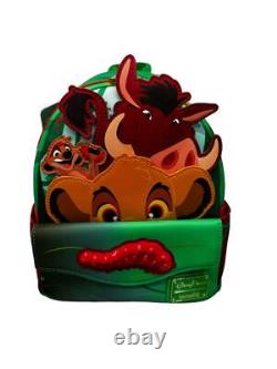 Sac à dos Loungefly Lion King Grub des Parcs Disney - Simba, Pumba, Timon