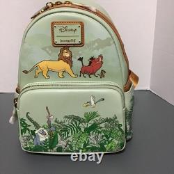 Sac à dos mini Loungefly Disney Le Roi Lion Simba Timon Pumbaa Rafiki Jungle NEUF avec étiquette