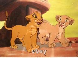 Simba Et Nala Limited. Edition Disney Sericel From Lion King Nouveau, Custom Framed
