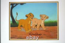 Simba Nala Playmates Lion King Disney Sericel Cel Signé Chris Sanders Nouveau Cadre