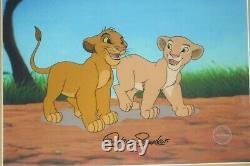 Simba Nala Playmates Lion King Disney Sericel Cel Signé Chris Sanders Nouveau Cadre