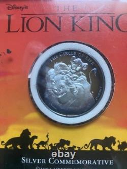 Sortie du film DISNEY LE ROI LION 1994. Collection de pièces en argent 999 MUFASA RARE