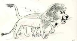 Storyboard original signé Jorgen Klubien de Lion King Scar et Mufasa de Disney en 1994