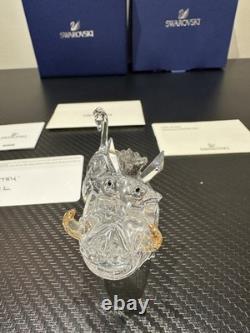 Swarovski Disney Le Roi Lion Pumbaa 1049784 Figurine en cristal retirée avec boîte et certificat d’authenticité
