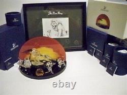 Swarovski Disney Lion King Ensemble Complet De 6 Pièces + Lithographie Encadrée Très Rare