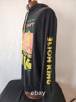 Sweat à capuche Vintage Limited Disney Le Roi Lion Simba rétro années 90 noir XL en excellent état Rare