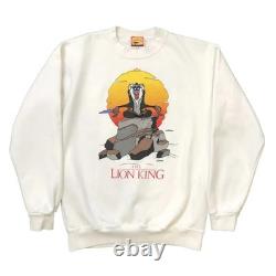 Sweatshirt Vintage des années 90 Disney Le Roi Lion Rafiki Taille M Blanc Pull de Film