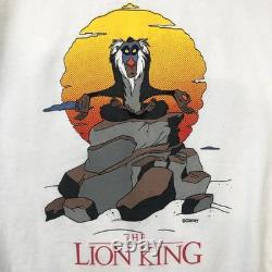 Sweatshirt Vintage des années 90 Disney Le Roi Lion Rafiki Taille M Blanc Pull de Film