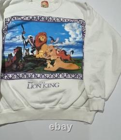 Sweatshirt promotionnel vintage des années 90 Disney Le Roi Lion Simba taille large