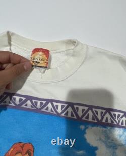 Sweatshirt promotionnel vintage des années 90 Disney Le Roi Lion Simba taille large