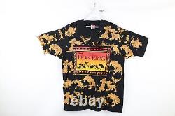 T-shirt à manches courtes vintage années 90 pour homme Disney taille unique imprimé intégral Le Roi Lion USA