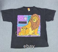 T-shirt vintage Disney Le Roi Lion OSFM noir Simba Mufasa graphique promo du film