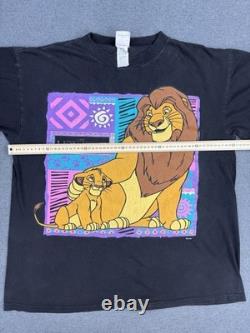 T-shirt vintage Disney Le Roi Lion OSFM noir Simba Mufasa graphique promo du film