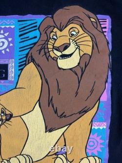 T-shirt vintage Disney Le Roi Lion OSFM noir Simba Mufasa graphique promo du film