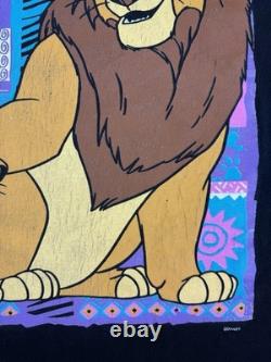 T-shirt vintage Disney Le Roi Lion OSFM noir Simba Mufasa graphique promo du film