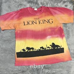 T-shirt vintage Disney Le Roi Lion Tie Dye Ombre à couture simple