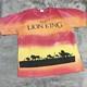 T-shirt Vintage Disney Le Roi Lion Tie Dye Ombre à Couture Simple