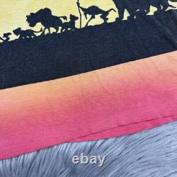 T-shirt vintage Disney Le Roi Lion Tie Dye Ombre à couture simple