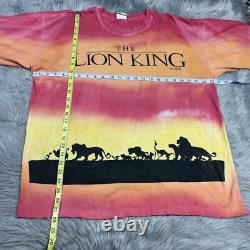 T-shirt vintage Disney Le Roi Lion tie-dye ombre à couture simple