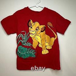 T-shirt vintage Le Roi Lion Simba Timon des années 90 taille enfant 4 6 SM Disney Store RARE