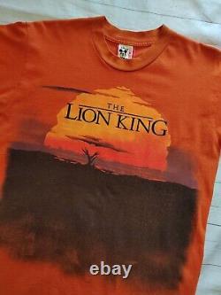 T-shirt vintage années 90 Disney Le Roi Lion à couture simple double face taille moyenne