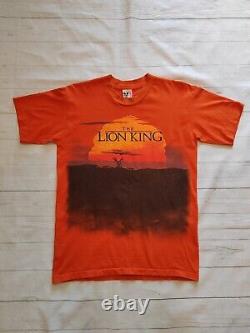 T-shirt vintage années 90 Disney Le Roi Lion à couture simple double face taille moyenne