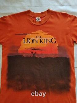 T-shirt vintage années 90 Disney Le Roi Lion à couture simple double face taille moyenne