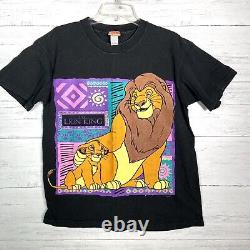 T-shirt vintage des années 90 Disney Le Roi Lion couture unique recto-verso fabriqué aux États-Unis taille L